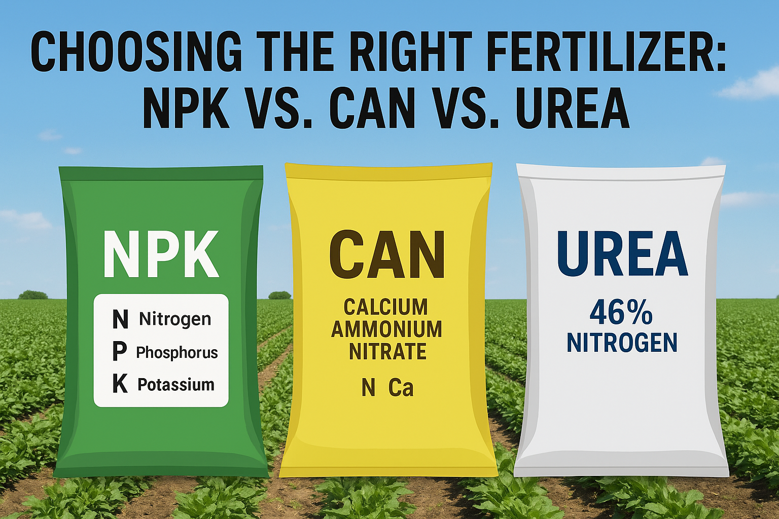 Choosing the Right Fertilizer: NPK vs. CAN vs. Urea